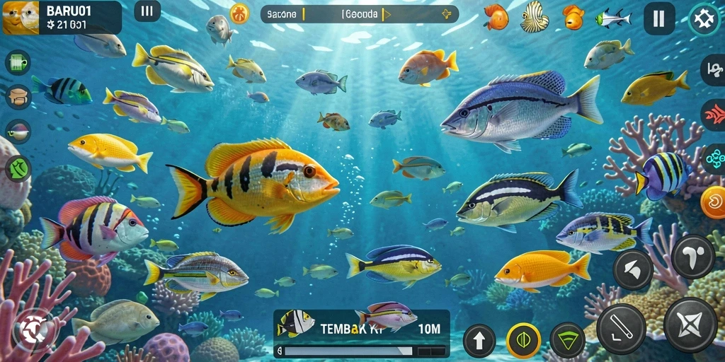 Tampilan gameplay BARU01 yang menarik dan penuh warna.