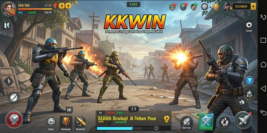 Tangkapan layar KKWIN menampilkan strategi pertempuran yang mendebarkan.