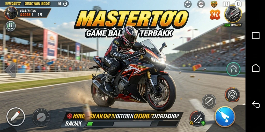 Tampilan gameplay seru dari MASTERTOTO yang penuh aksi balap motor.