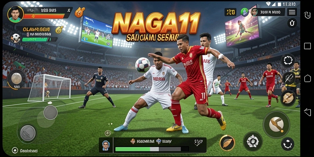 Tampilan gameplay NAGA11 yang seru dengan aksi olahraga intens.