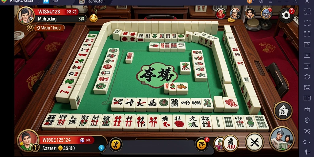 Tampilan gameplay menarik dari WISNU123 saat bermain Mahjong.